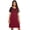 A-wine Red-meow, variant on Womens Nightgown Short Sleeve Night Dress Printed Sleepwear Soft Sleep Shirt