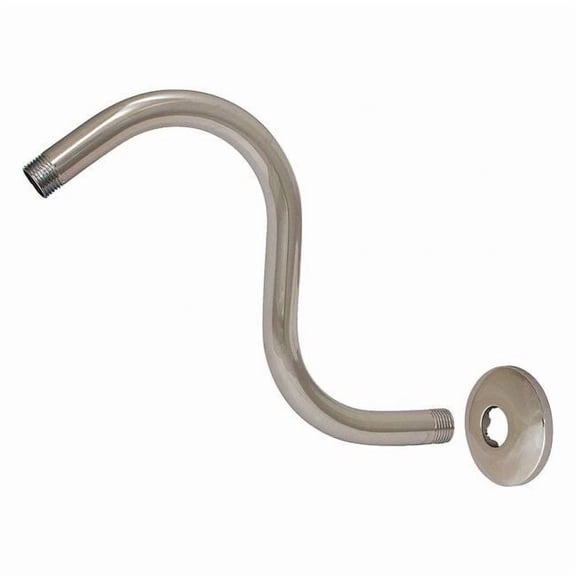 EZ-FLO 15058 S-Shape Shower Arm & Flange, 11 inch, Chrome