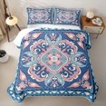 thumbnail image 2 of jejeloiu Boho Mandala Twin Quilt Set For Men Women,Geometric Pattern Twin Coverlet Set,Blue Pink White,2pcs, 2 of 7