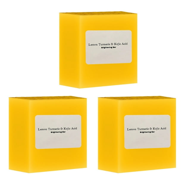 Jabón de limón y cúrcuma, pastillas de jabón, jabón de cúrcuma limpiador, jabón facial y corporal, jabón de ducha reafirmante de poros y eliminación de pigmentos.