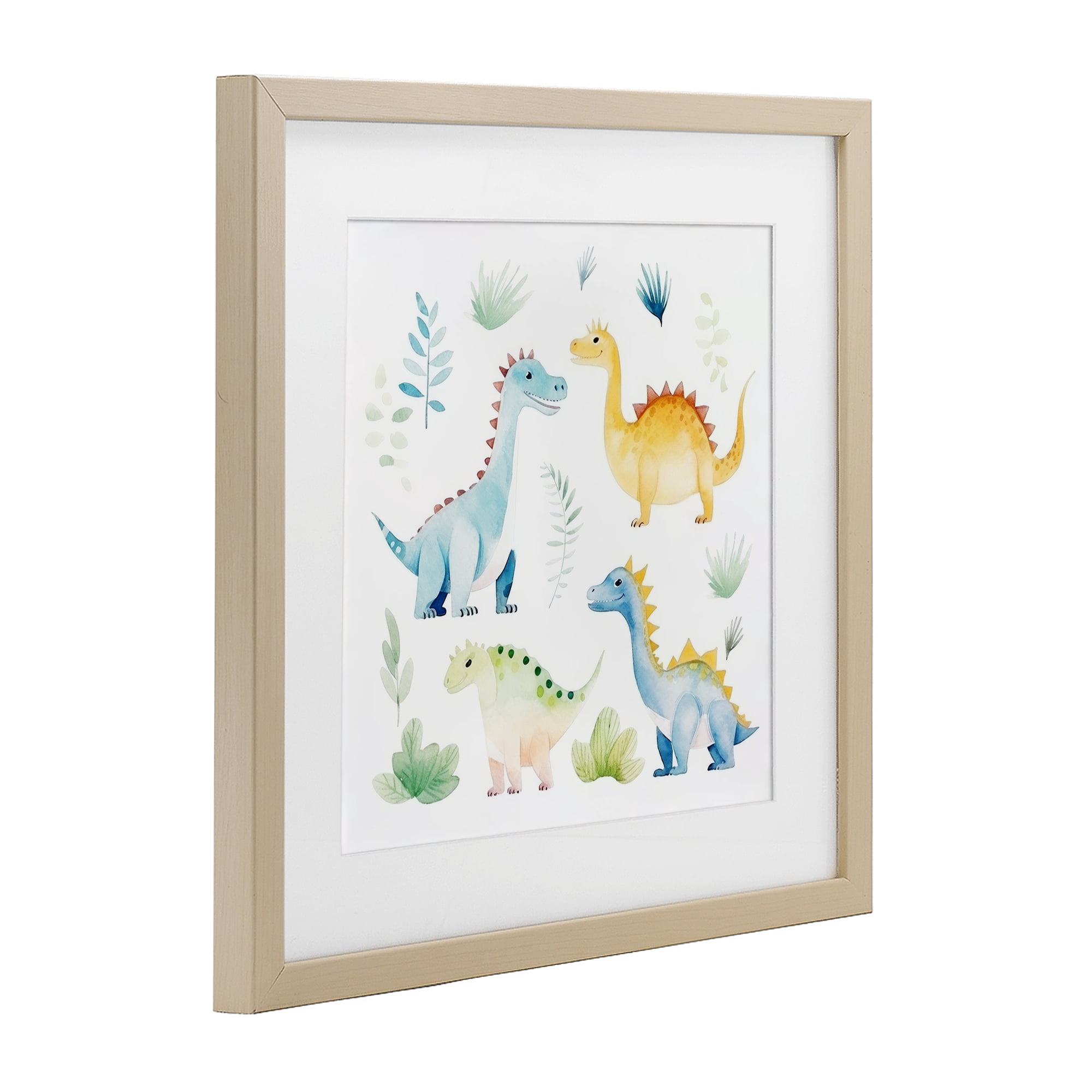 Stupell Industries Playful Dinosaur Wonderland Birch Framed Print Under Glass, design by Lazar Studio