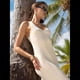 thumbnail image 5 of Vestido Midi de Punto con Cuello en V para Mujer, Informal, Sin Mangas, Ajustado, de Canalé, para Verano y 2025. Beige M, 5 of 10