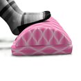 thumbnail image 5 of Pink and White Foot Rest, Pastel Ogee Motifs with Curved Stripes Abstract Design, Non-Slip Backing Adjustable Ergonomic Memory Foam Leg Support for Office, Pink Pale Pink and White, by Ambesonne, 5 of 5