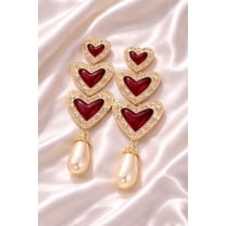 RubyLee Elegance Heart Burgundy and Gold, for Women Earrings