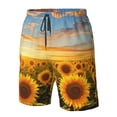 thumbnail image 4 of Logiee Beautiful Golden Sunflower Field Print Mens Swim Trunks Quick Dry Board Shorts,Breathable Hawaii Beach Shorts Swimwear Bathing Suits-Small, 4 of 6