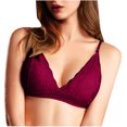 thumbnail image 2 of Odeerbi Lace Bras for Women No Underwire 2024 Fashion Active Bra Tank Wrap Hollow Out Underwear Burgundy, 2 of 5