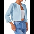 thumbnail image 1 of Chaquetas Casuales para Mujer, Chaqueta Corta con Abertura Frontal Azul L, 1 of 8