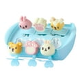 thumbnail image 4 of Mini molde para paletas de hielo DIY para niños, de silicona de grado alimenticio, para helado, seis rejillas, azul, 4 of 12