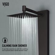 VIGO Bowery 58 in. H x 5 in. W 4-Jet Shower Panel System with Square Rainhead, Tub Filler and Hand Shower Wand in Matte Black