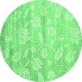 thumbnail image 1 of Ahgly Company Indoor Round Abstract Emerald Green Contemporary Area Rugs, 3' Round, 1 of 4