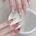 thumbnail image 4 of 5D French Gradient Bronzing Silver Nail Art Stickers, Irregular French Line Flame Pattern Decals for Elegant Manicure Design & DIY Nail Decoration, Tear-Off, 4 of 8