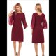 thumbnail image 3 of Vestidos de para Mujer, con Mangas Abullonadas, para Fiestas, Bodas y Cócteles Vino Tinto S, 3 of 7