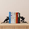 thumbnail image 2 of Handmadetneonsign Custom Crows Raven Metal Bookends, Bookworm Name Bookend, Bird Bookshelf Decor 68987, 2 of 5