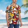 thumbnail image 3 of Bingfone Men's Short Sleeve Button Down Shirts Hawaiian Retro Floral Butterfly Printed Beach Shirt, 3 of 7