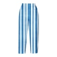 thumbnail image 5 of ZToonmas Women's Stripe Print Drawstring Waist Capri Pants Loose Harem Style Cropped Trousers with Pockets for Daily Casual Wear, 5 of 5