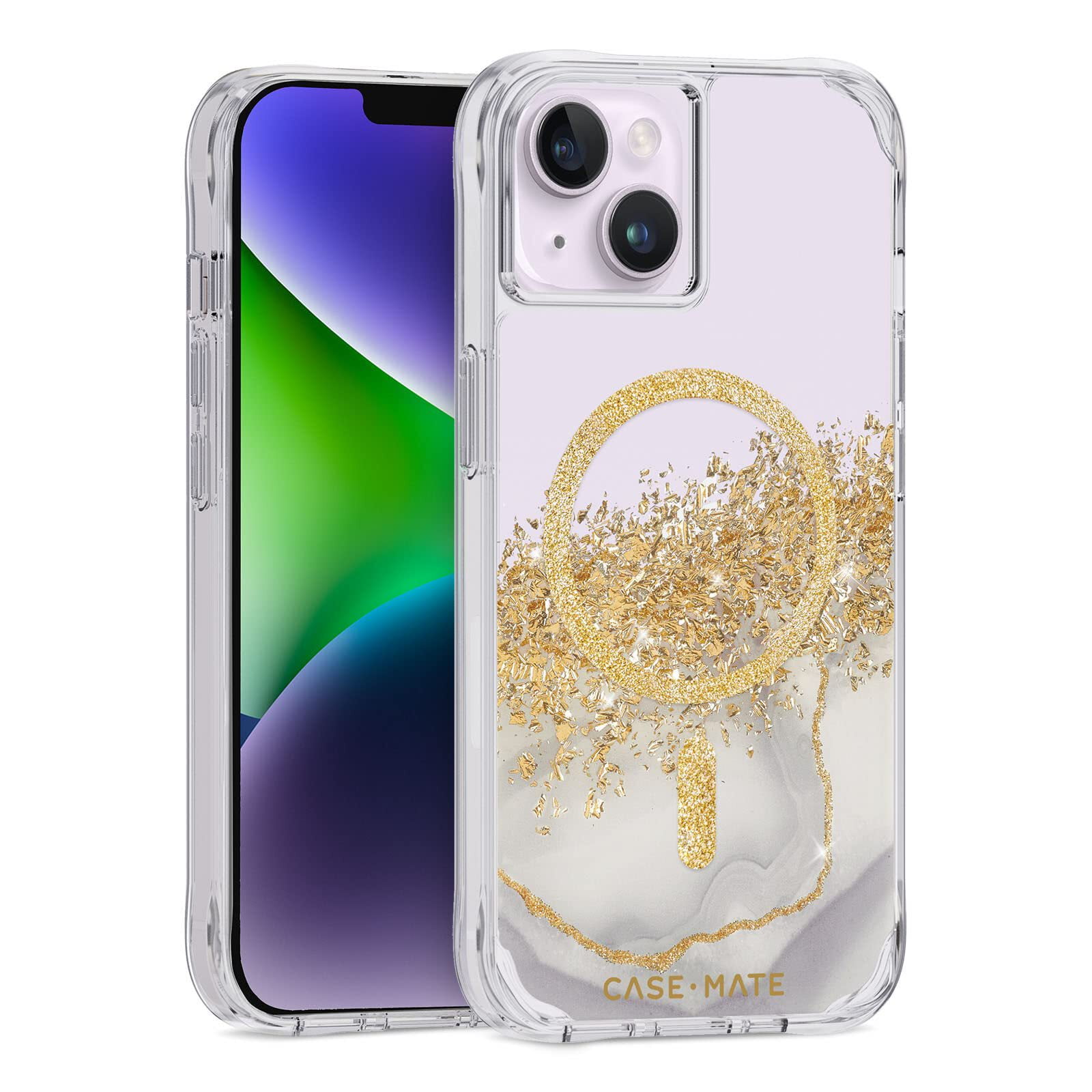 Case-Mate Apple iPhone 14 Plus Case [MagSafe Compatible] - 10Ft. Drop Protection - Karat Marble