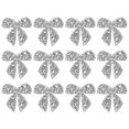 thumbnail image 1 of Uxcell 12-Pack Parches de Strass en Forma de Lazo de 6cm Adhesivos Plateados para DIY/Ropa/Zapatos/Bolsas, 1 of 7