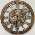 thumbnail image 6 of THE GEARS CLOCK Wall Clock with Real Moving Gears AM-LI_ 24 in Round Vintage-Brown, 6 of 8