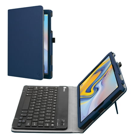 PU Leather Folio Keyboard Case for Samsung Galaxy Tab A 10.5 2018 Model SM-T590/T595 with Bluetooth keyboard