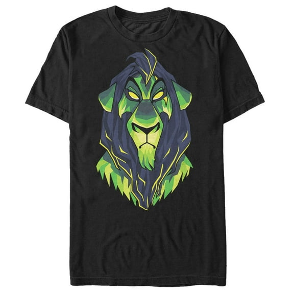 Men's Lion King Scary Geometric Scar Graphic Tee Black Large