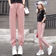 thumbnail image 2 of Pantalones Haren de verano de estilo coreano para mujer, pantalones deportivos casuales para estudiantes adelgazantes, pantalones holgados hasta el tobillo para mujer, 2 of 5