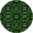 thumbnail image 1 of Ahgly Tapis Rond Lavable en Machine Intérieur Transitionnel Vert, 8 Pieds Rond, 1 of 7