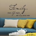 thumbnail image 5 of Family Where Life Begins and Love Never Ends Vinyl Lettering Wall Decal Sticker Home Decals Size: 12.5"H x 22"W Color: Black, 5 of 5