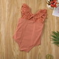 thumbnail image 4 of Seyurigaoka Toddler Girl One Piece Swimsuit Ruffle Solid Color/Zebra Print Swimwear, 4 of 8
