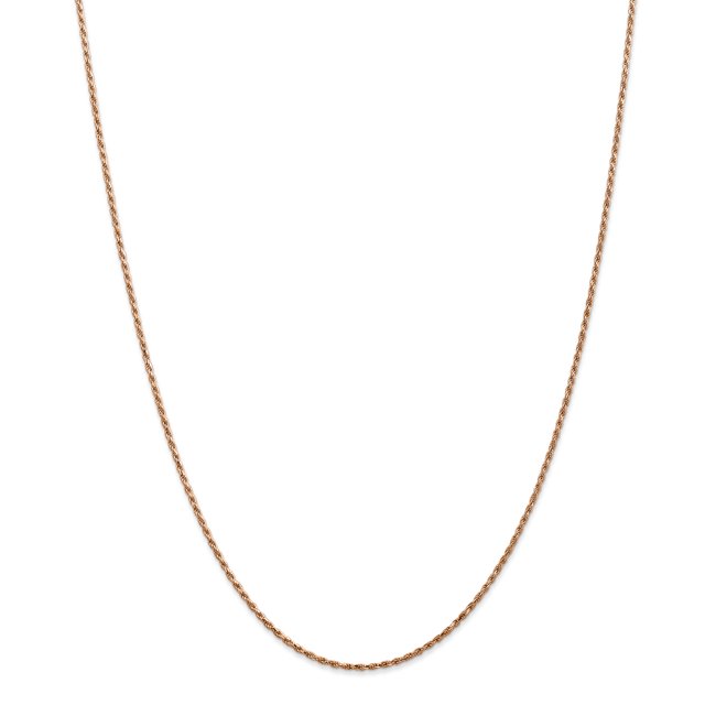 14k Rose Gold 24 Inch 1.5mm Man Made Rope Chain Necklace Pendant Charm For Dad Mens For Him