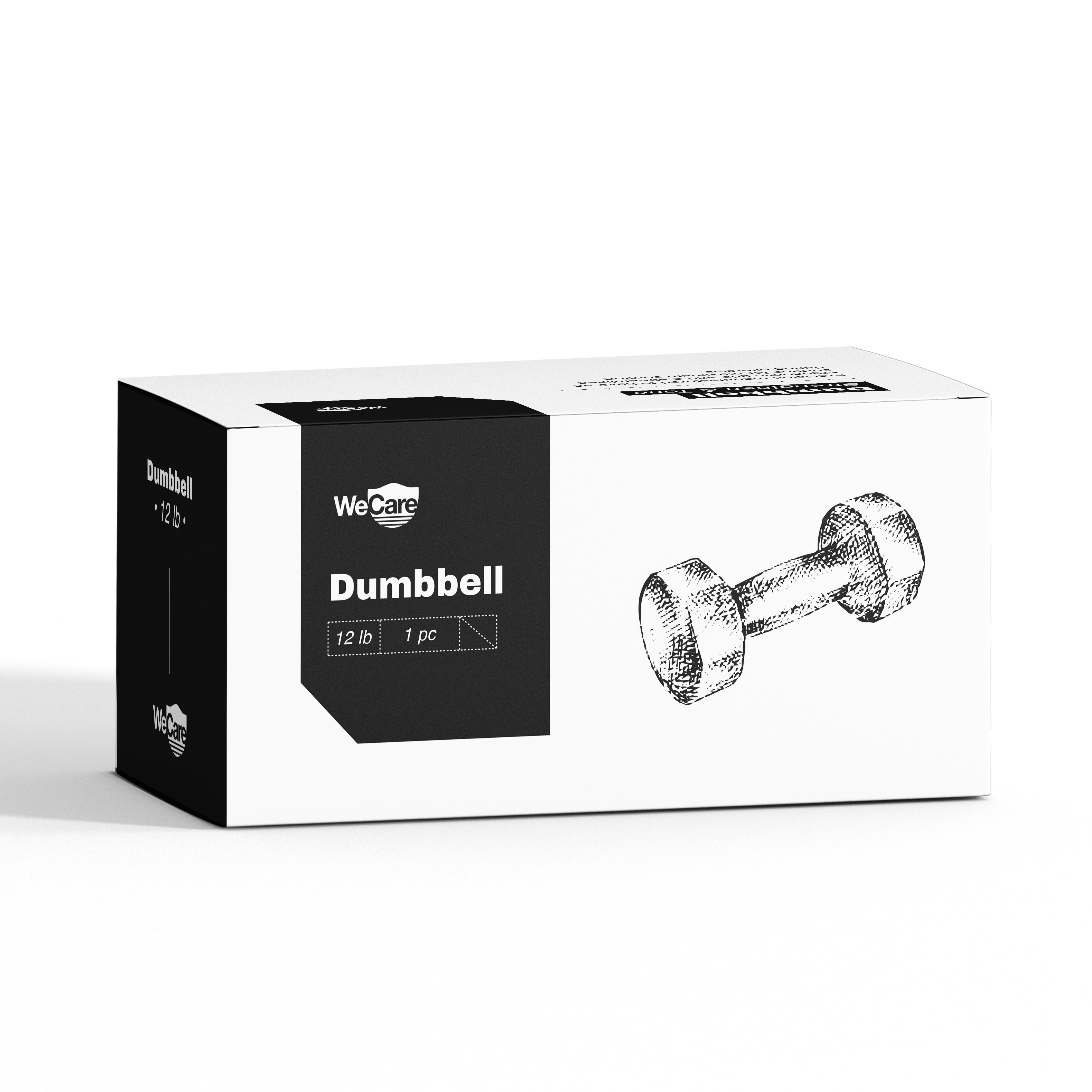 WeCare Fitness, 12lb Neoprene Dumbbell, Pair - Black