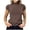 A-Brown1685, variant on XIAONU High Neck Knit Top For Women Cap Sleeve Slim Fit Blouses Lightweight Soft Knitwear Versatile Office Blouse