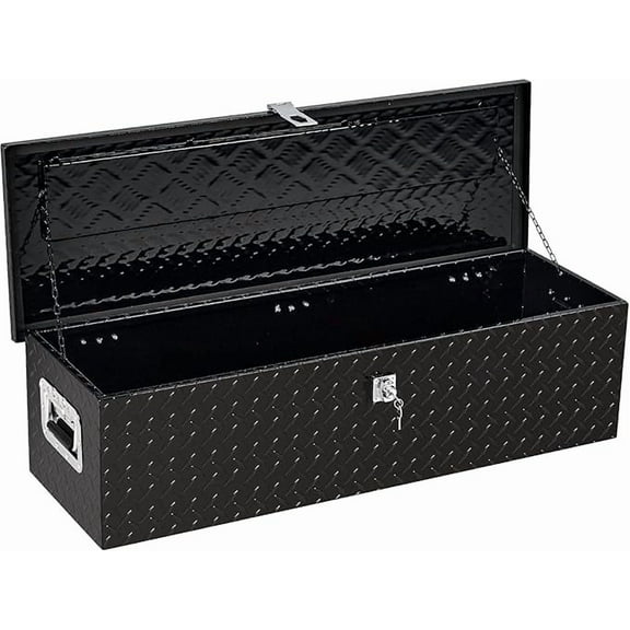 Truck Bed Tool Box Heavy Duty Aluminum With Sliding Shelf, Diamond Plate Toolbox for Pick Up Truck Rv Trailer, Trailer Toolbox Storage With Side Handle, Lock and Keys, 40x13x10 inch