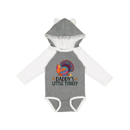 

Inktastic Thanksgiving Daddy Little Turkey Gift Baby Boy or Baby Girl Long Sleeve Bodysuit