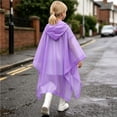 thumbnail image 4 of JOANKDMI Kids Reusable Rain Poncho Girls Waterproof Lightweight EVA Cape Raincoat with Hood and Side Snaps for Theme Park School Travel Emergency Rain Gear, 4 of 8