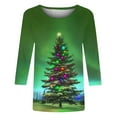 thumbnail image 4 of Holiday Gifts! Titcea Christmas Shirts for Women 3/4 Sleeve Crewneck Glitter Xmas Tree Print Pullover Christmas Sweaters 2024 Fashion Casual Tops, 4 of 4