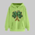 thumbnail image 2 of VBTAPA St Patricks Day Hoodies for Women Cute Shamrock Graphic Hooded Sweatshirts Drawstring Long Sleeve Irish Hoody Tops with Pocket Green M, 2 of 6