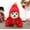 Red, variant on Pet Christmas Elf Costume with Pompoms for Small Dogs and Cats