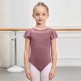 thumbnail image 2 of Girls Flutter Sleeve Dance Leotard with Mesh Detail,Classic Ballet Bodysuit, 2 of 8