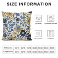 thumbnail image 5 of Fenyluxe Navy Blue Yellow Grey Pillow Covers Boho Carpet Pattern Decorative Throw Pillows Outdoor Pillowcase Vintage Floral Farmhouse Square Cushion Case Decor for Sofa Couch Bed 20x20in, 5 of 5