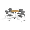 thumbnail image 2 of OFM  Oak 42-inch Round Break Room Table with 4 chairs, 2 of 5