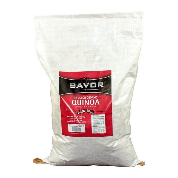 (Price/Case)Savor Imports Organic Tri-Color Quinoa 25 Pounds Per Pack - 1 Per Case