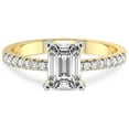 thumbnail image 3 of Emerald Shape 1 Carat IGI Certified Lab Grown Diamond Ring | 14K Yellow Gold | Sara Tapered Eternity Lab Diamond Engagement Ring | FG-VS1-VS2 Quality Friendly Diamonds, 3 of 5