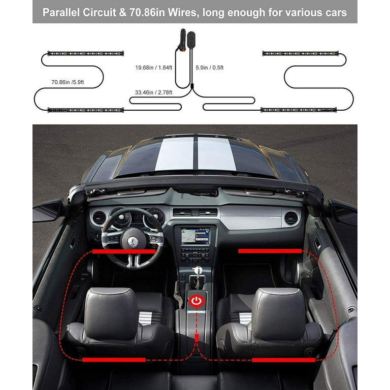 Govee Interior Car Lights LED Car Strip Lights with Two Line