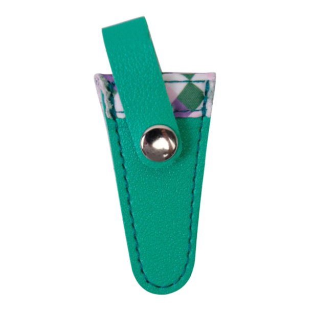 Funda protectora de cuero sintético para tijeras de manualidades, 8 x 3 cm, elegante estuche de almacenamiento para tijeras de bordar y coser. Verde