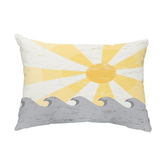 Simply Daisy, 14" x 20" Sunbeams Yellow Decorative Coastal Outdoor Pillow