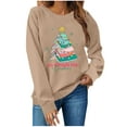 thumbnail image 5 of PNTUTB Women's Christmas Casual Long Sleeve Print Sweatshirts Crew Neck Loose Hoodless Pullover Tops, 5 of 6