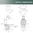 thumbnail image 5 of TICOZE Tall Toilet 17 Inch, ADA High Toilets, Chair Height, Comfort Elongated Bowl Heigh 17", Seat Height 18", Two-Piece Dual Flush 1.1/1.6 GPF, 12 Inch Rough-in, White Color, for Bathroom, 5 of 10
