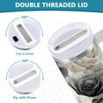 thumbnail image 5 of 40 oz Insulated Stainless Steel Tumbler Double Wall Stainless Steel Tumbler with 2-Way Drinking Ink Wash Style Roses, 5 of 9