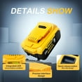 thumbnail image 6 of 2-Pack Replace for Dewalt 20V Max Battery 8000mAh, Replacement for dewalt 20v Batteries DCB200 DCB201 DCB206 DCB204 DCB208, Compatible with DeWalt 20V Cordless Power Tools and Chargers, 6 of 9