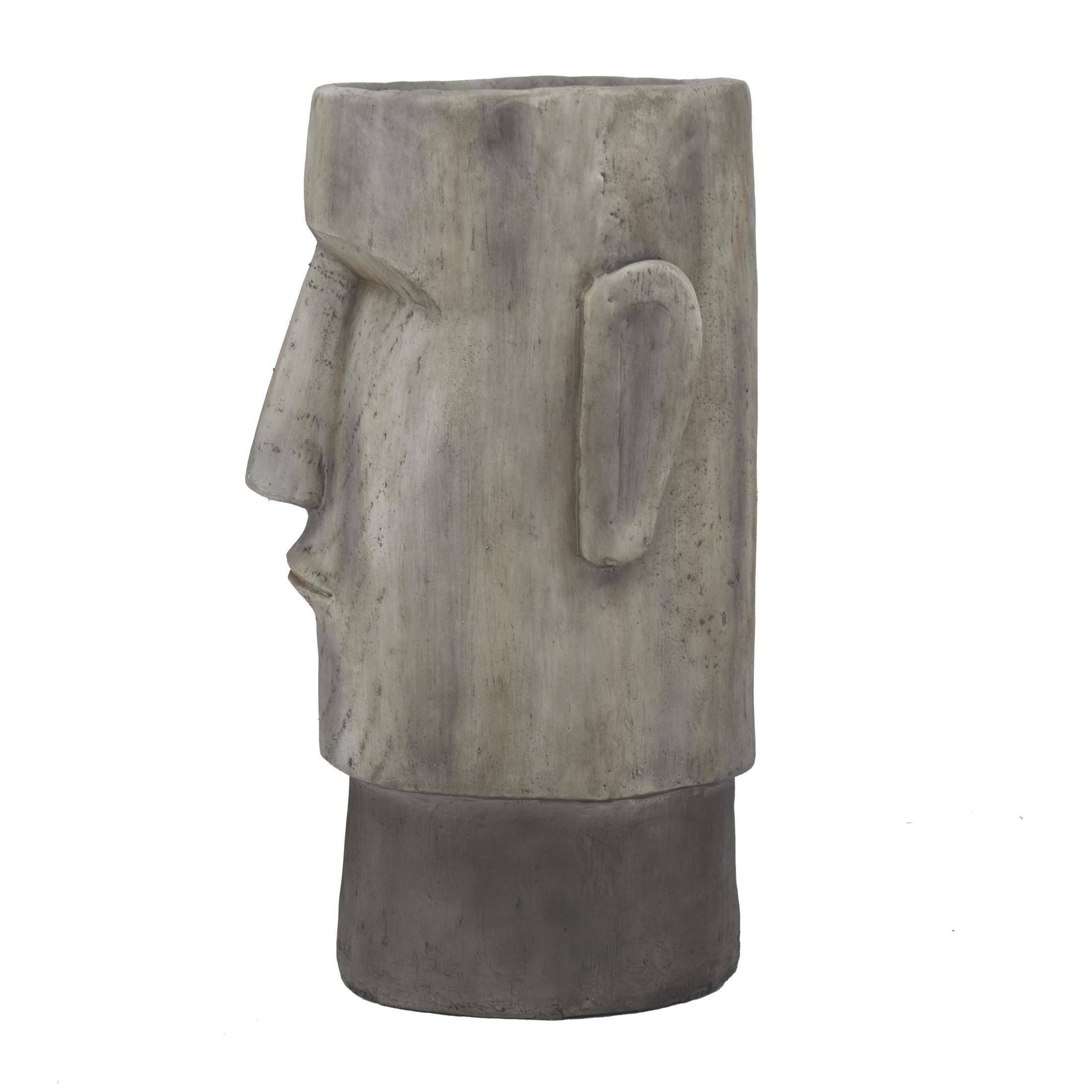 DecMode 12" x 24" Easter Island Brown Magnesium Oxide Face Planter